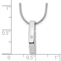 White Ice Sterling Silver Rhodium-plated Diamond Necklace with 2 Inch Extender, 18" view 3