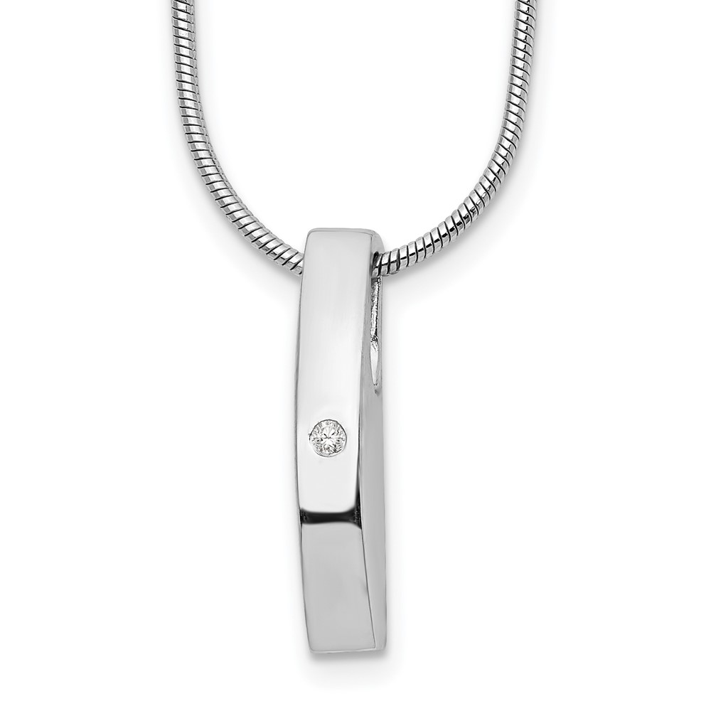 White Ice Sterling Silver Rhodium-plated Diamond Necklace with 2 Inch Extender, 18"