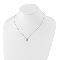 White Ice Sterling Silver Rhodium-plated Diamond Cross Necklace with 2 Inch Extender, 18" view 4