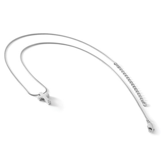 White Ice Sterling Silver Rhodium-plated 18 Inch Diamond Cross Necklace with 2 Inch Extender