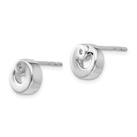 White Ice Sterling Silver Rhodium-plated Diamond Post Earrings view 2
