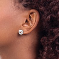 White Ice Sterling Silver Rhodium-plated Diamond Post Earrings view 3