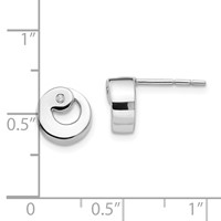 White Ice Sterling Silver Rhodium-plated Diamond Post Earrings view 4
