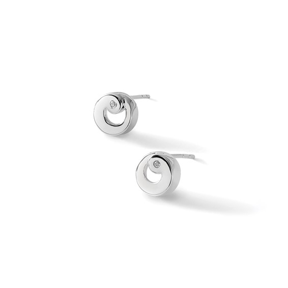 White Ice Sterling Silver Rhodium-plated Diamond Post Earrings