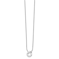 White Ice Sterling Silver Rhodium-plated Open Circle Diamond Necklace with 2 Inch Extender, 18" view 2