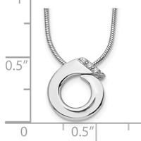 White Ice Sterling Silver Rhodium-plated Open Circle Diamond Necklace with 2 Inch Extender, 18" view 3