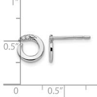 White Ice Sterling Silver Rhodium-plated Open Circle Diamond Post Earrings view 4