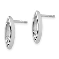 White Ice Sterling Silver Rhodium-plated Diamond Post Earrings view 2