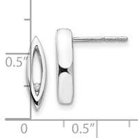 White Ice Sterling Silver Rhodium-plated Diamond Post Earrings view 4