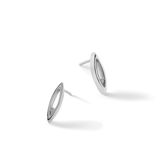 White Ice Sterling Silver Rhodium-plated Diamond Post Earrings