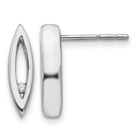 White Ice Sterling Silver Rhodium-plated Diamond Post Earrings view 1