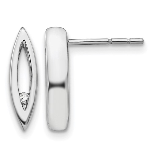 White Ice Sterling Silver Rhodium-plated Diamond Post Earrings