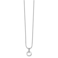 White Ice Sterling Silver Rhodium-plated Open Circle Diamond Necklace with 2 Inch Extender, 18" view 2