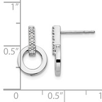 White Ice Sterling Silver Rhodium-plated Diamond Open Circle Post Earrings view 4