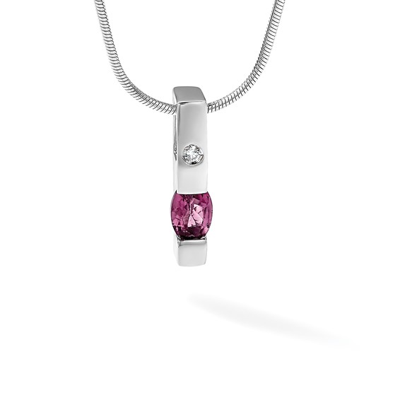 White Ice Diamond and Gemstone Bar Necklace