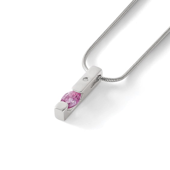 White Ice Diamond and Gemstone Bar Necklace