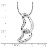 White Ice Sterling Silver Rhodium-plated Diamond Hearts Necklace with 2 Inch Extender, 18" view 3
