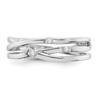 White Ice Sterling Silver Rhodium-plated Diamond Ring view 5