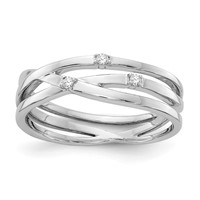 White Ice Sterling Silver Rhodium-plated Diamond Ring view 1