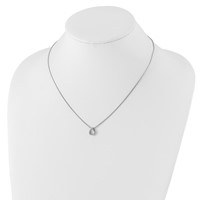 White Ice Sterling Silver Rhodium-plated Diamond Teardrop Necklace with 2 Inch Extender, 18" view 4