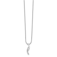 White Ice Sterling Silver Rhodium-plated Diamond Necklace with 2 Inch Extender, 18" view 2