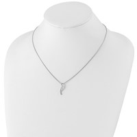 White Ice Sterling Silver Rhodium-plated Diamond Necklace with 2 Inch Extender, 18" view 4