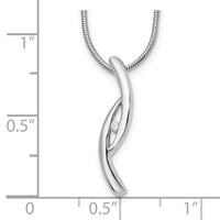 White Ice Sterling Silver Rhodium-plated Diamond Necklace with 2 Inch Extender, 18" view 3