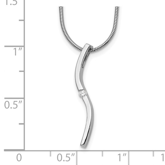 White Ice Sterling Silver Rhodium-plated 18 Inch Diamond Necklace with 2 Inch Extender