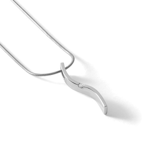 White Ice Sterling Silver Rhodium-plated 18 Inch Diamond Necklace with 2 Inch Extender