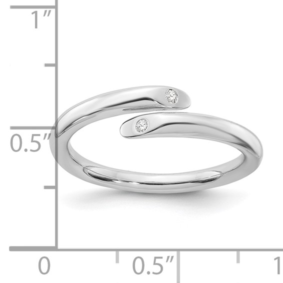 White Ice Sterling Silver Rhodium-plated Diamond Ring