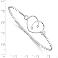 White Ice Sterling Silver Rhodium-plated Diamond Heart Bangle view 2