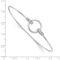 White Ice Sterling Silver Rhodium-plated Diamond Bangle view 2