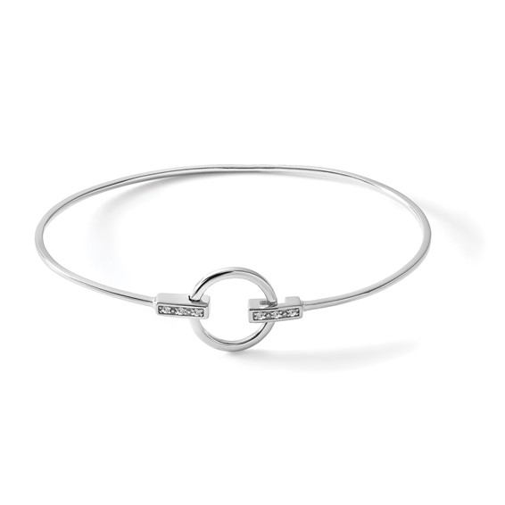 White Ice Sterling Silver Rhodium-plated Diamond Bangle