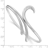 White Ice Sterling Silver Rhodium-plated Diamond Swirl Bangle Bracelet view 2