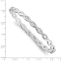 White Ice Sterling Silver Rhodium-plated Diamond Twist Bangle view 2