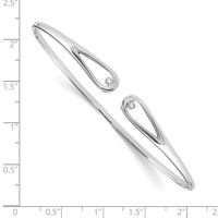 White Ice Sterling Silver Rhodium-plated Diamond Bangle view 2