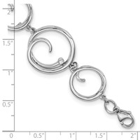 White Ice Sterling Silver Rhodium-plated Diamond Swirl Bracelet with 1 Inch Extender, 7" view 3