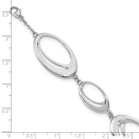 White Ice Sterling Silver Rhodium-plated Diamond Fancy Ovals Bracelet, 7" view 3