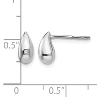 White Ice Sterling Silver Rhodium-plated Diamond Teardrop Post Earrings view 4