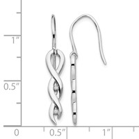 White Ice Sterling Silver Rhodium-plated Diamond Twist Dangle Shepherd Hook Earrings view 4