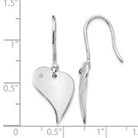 White Ice Sterling Silver Rhodium-plated Diamond Heart Earrings view 4
