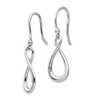 White Ice Sterling Silver Rhodium-plated Diamond Shepherd Hook Dangle Earrings view 2
