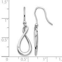 White Ice Sterling Silver Rhodium-plated Diamond Shepherd Hook Dangle Earrings view 4