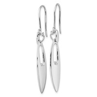 White Ice Sterling Silver Rhodium-plated Diamond Shepherd Hook Dangle Earrings view 2