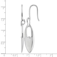 White Ice Sterling Silver Rhodium-plated Diamond Shepherd Hook Dangle Earrings view 4