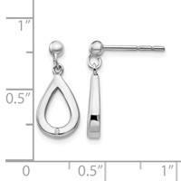 White Ice Sterling Silver Rhodium-plated Diamond Teardrop Dangle Post Earrings view 4