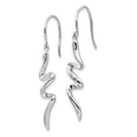 White Ice Sterling Silver Rhodium-plated Diamond Shepherd Hook Dangle Earrings view 2