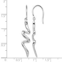 White Ice Sterling Silver Rhodium-plated Diamond Shepherd Hook Dangle Earrings view 4
