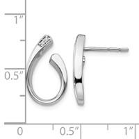 White Ice Sterling Silver Rhodium-plated Diamond Post Earrings view 4