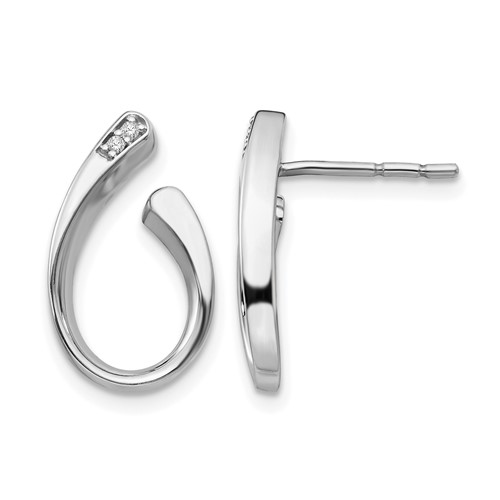 White Ice Sterling Silver Rhodium-plated Diamond Post Earrings